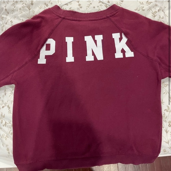 Victoria Secret PINK Burgundy Crewneck - Picture 2 of 6